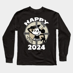 Steamboat Willie. Happy 2024 Long Sleeve T-Shirt